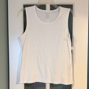 L.L. Bean Women's White Sleeveless Tank Top